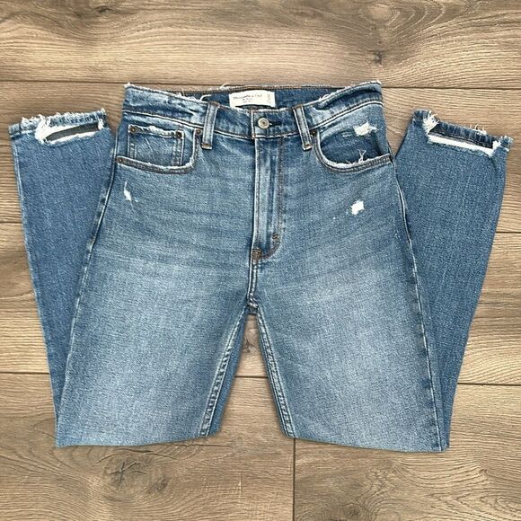 Abercrombie & Fitch The Skinny High Rise Stretch Blue Jeans Size 25 - Picture 4 of 12